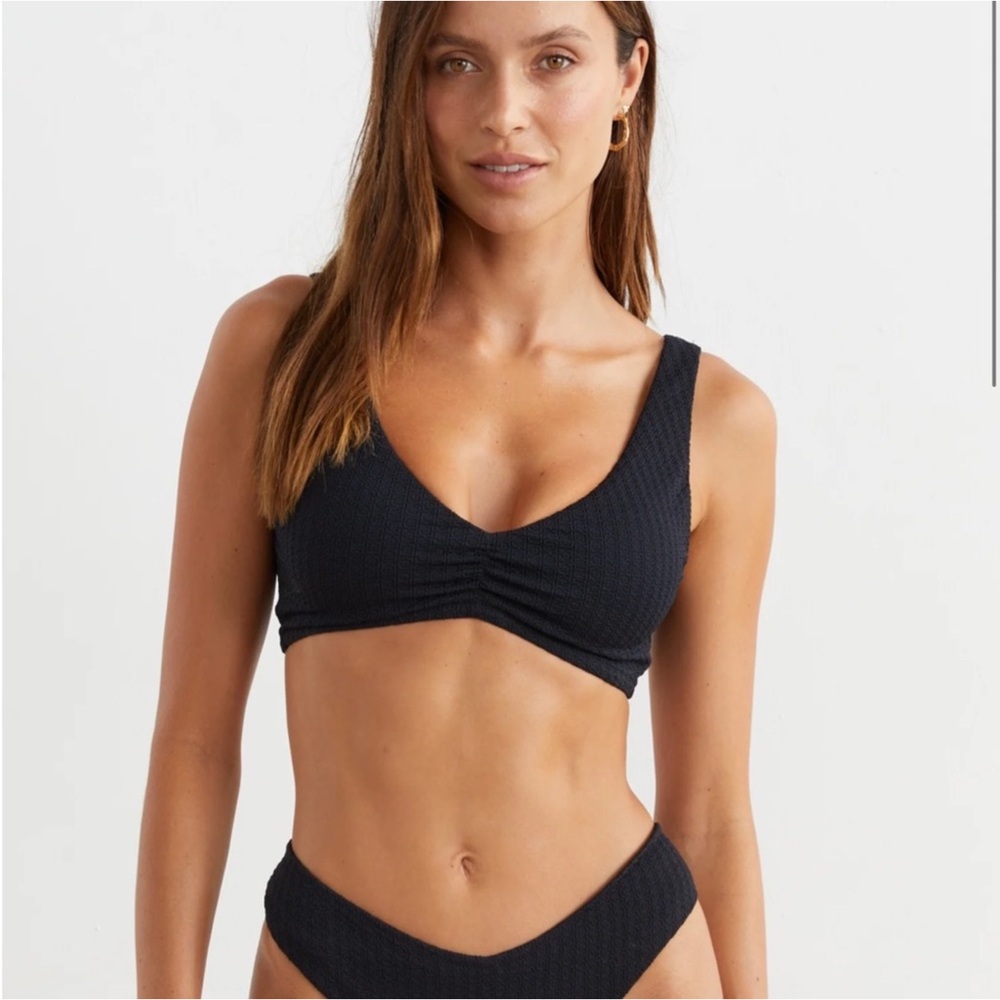 Free People Boreh Black Ribbed Bikini Set - Picture 1 of 9